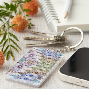 Ferns'N Flowers Abstract Key Ring