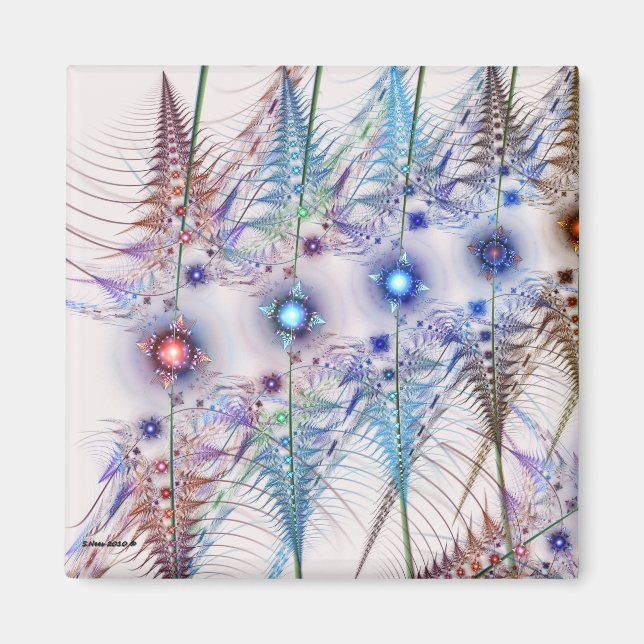 Ferns'N Flowers Abstract Magnet (Front)