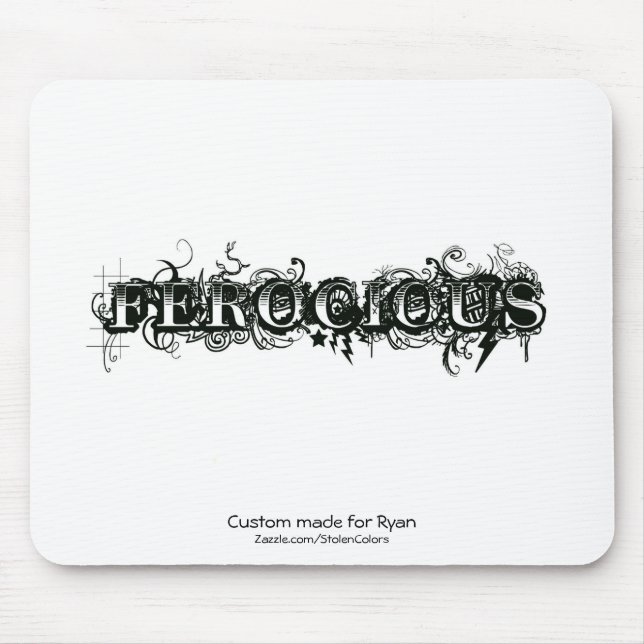 Ferocious Custom Made For Your Name Mouse Pad (Front)