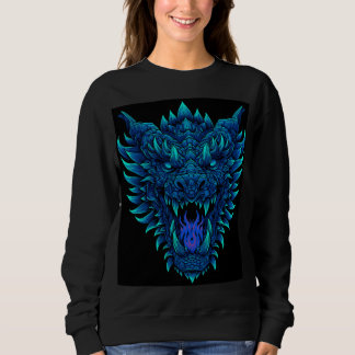 Ferocious Dragon Head Breathing Blue Flames – Fant Sweatshirt