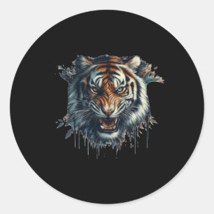 Ferocious Tiger Watercolor Painting Sticker