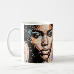 Férocité Portrait Pixel Art Vibrant Coffee Mug