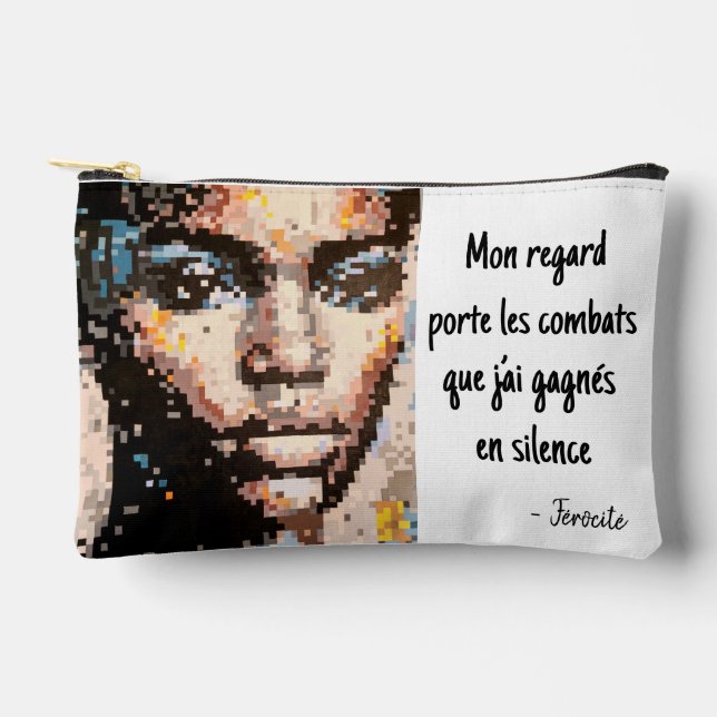 Férocité Portrait Pixel Vibrant Art Accessory Pouch (Front)