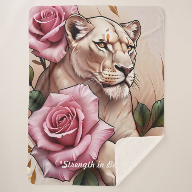 "Ferocity Meets Elegance" Sherpa Blanket (Front)