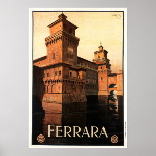 FERRARA NORTH ITALY Holiday Tour Vintage Travel Poster