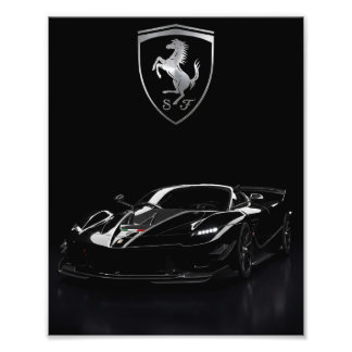 Ferrari FXX-K Black Hypercar | Dark Supercar Photo Print