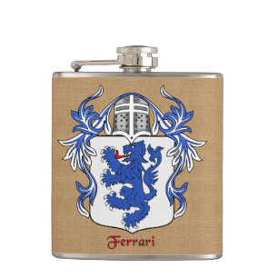 Ferrari Heraldic Shield with Helm and Mantle Hip Flask
