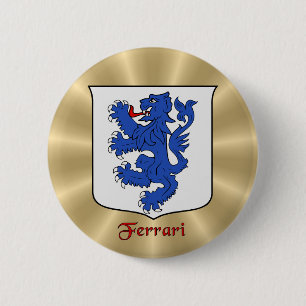 Ferrari Historical Shield on Golden Sunburst 6 Cm Round Badge