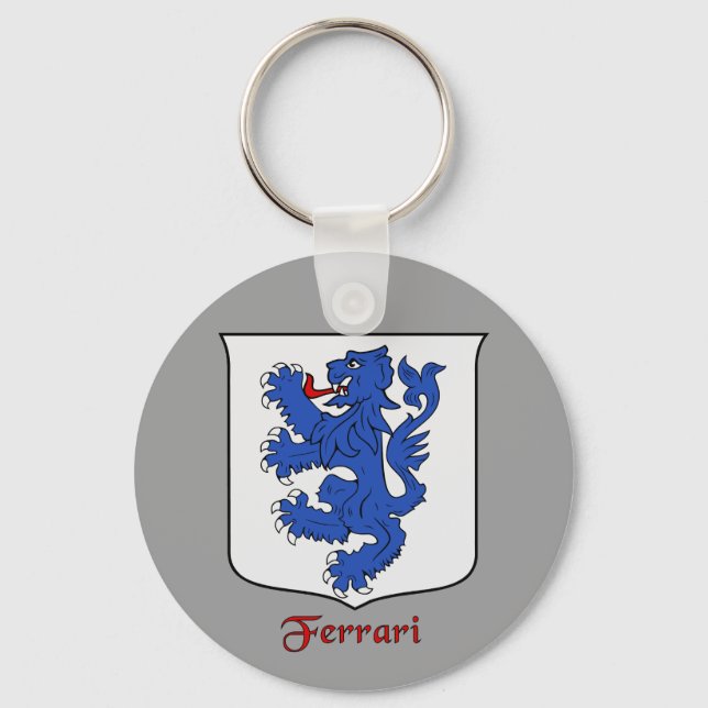 Ferrari Italian Surname Historical Shield Key Ring (Front)