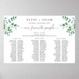 Ferras Greenery 3 Banquet Seating Chart Foam Board