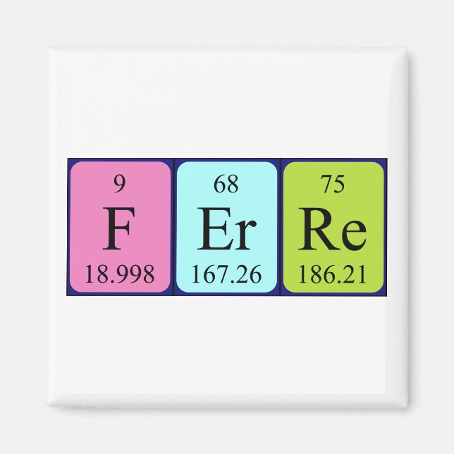 Ferre periodic table name magnet (Front)