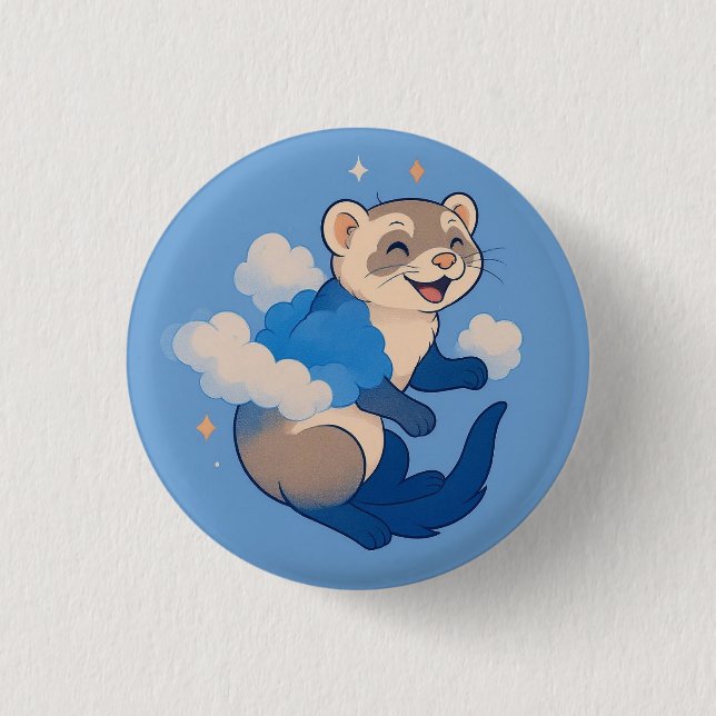 Ferret 3 Cm Round Badge (Front)