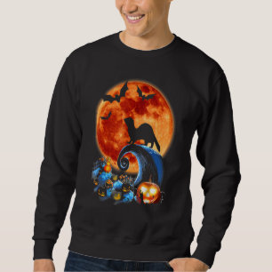 Ferret And Moon Halloween Costume Silhouette Sweatshirt