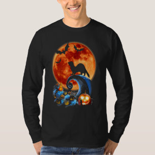 Ferret And Moon Halloween Costume Silhouette T-Shirt