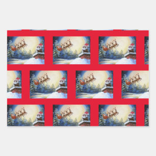 Ferret and Santa Wrapping paper from Original Art