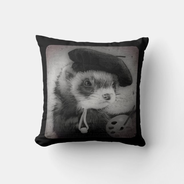 Ferret as Artist Cushion (Front)
