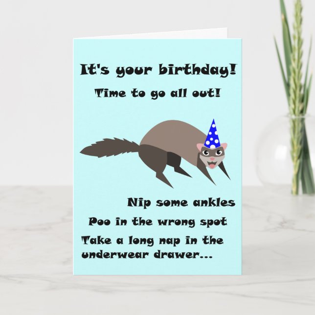 Ferret Birthday Card (Front)