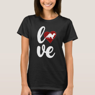 Ferret Buffalo Plaid Love Ferret Valentine S Day T-Shirt