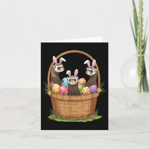 Ferret Bunny Easter Basket Egg Easter Day Womens M Card
