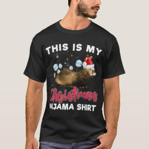 Ferret Christmas Pajama Santa Ferret Lover Gift T-Shirt