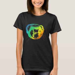 Ferret Colourful Rainbow Retro T-Shirt