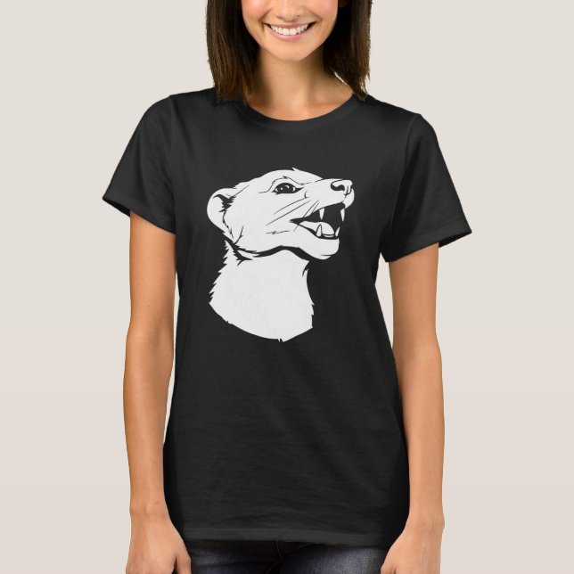 Ferret Cute  Weasel Furry Animal Ferret T-Shirt (Front)