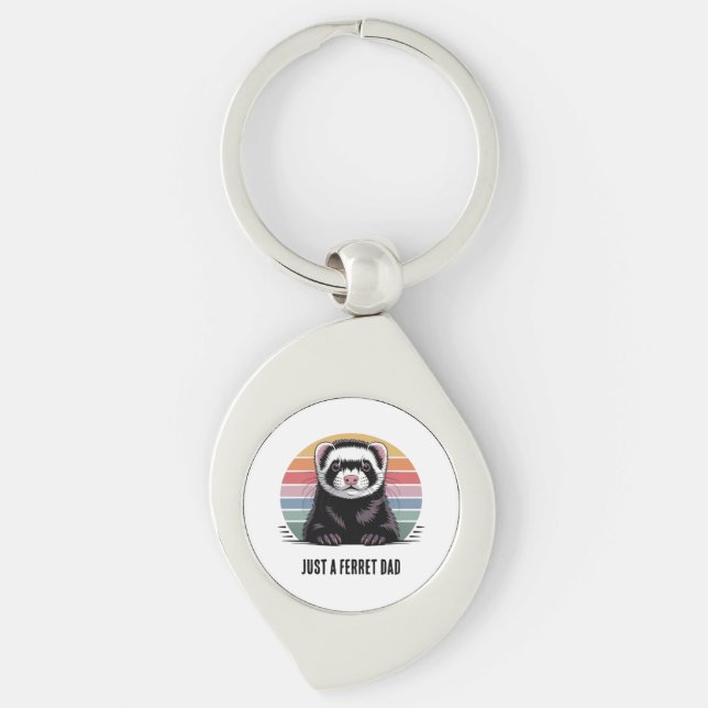 Ferret dad t-shirt key ring (Front)