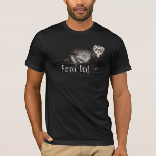 Ferret Dad White Lettering with Sable Ferret T-Shirt