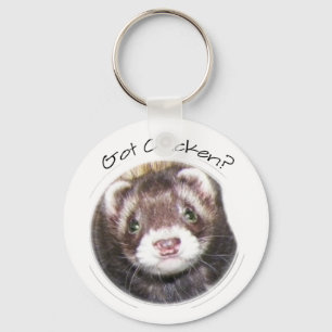 Ferret Face Picture Key Ring
