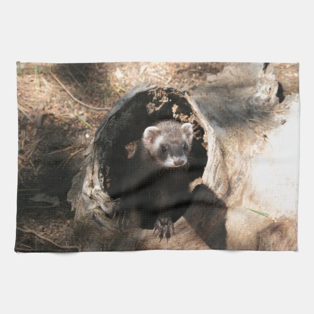 Ferret Face Tea Towel (Horizontal)