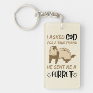 Ferret Friend Adorable Funny Pet Animal Bestie Key Ring