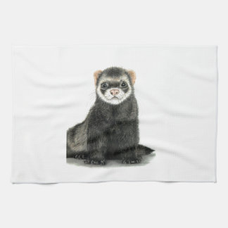 Ferret fun! tea towel
