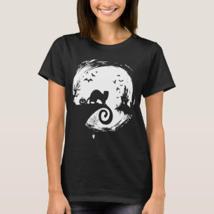 Ferret Halloween Costume Moon Silhouette Creepy Ho T-Shirt