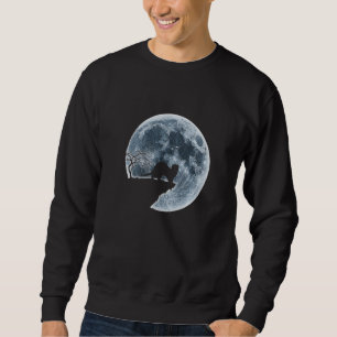 Ferret Halloween Costume Moon Silhouette Creepy Sweatshirt