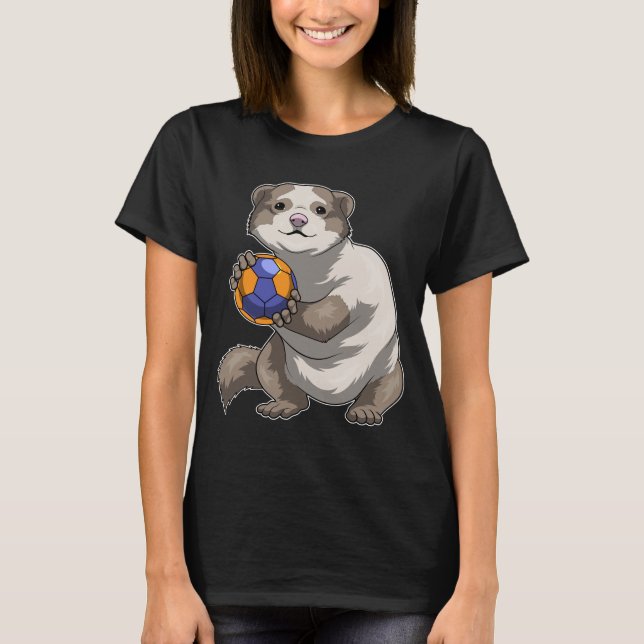 Ferret Handball player Handball T-Shirt (Front)