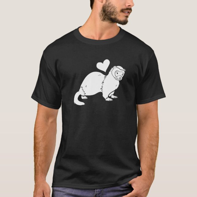Ferret Heart - Furry Animal Weasel Ferret Premium T-Shirt (Front)
