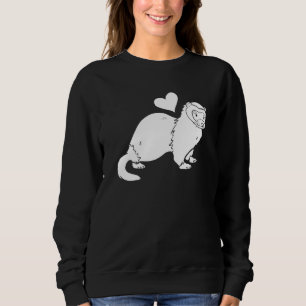 Ferret Heart - Furry Animal Weasel Ferret Sweatshirt