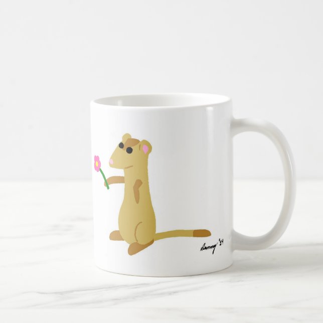 Ferret Holding A Flower Mug (Right)