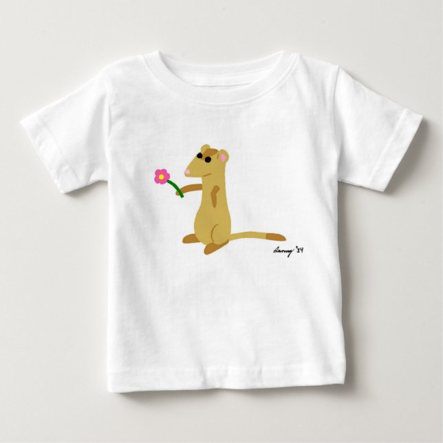 Ferret Holding A Flower Shirts (Front)