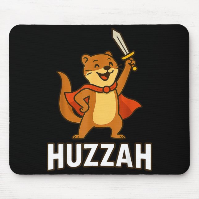 Ferret Huzzah Knight Sword Funny For Men Women Kid Mouse Pad (Front)