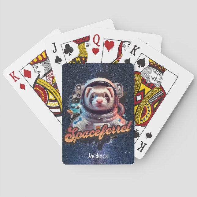 Ferret in a Spacesuit and Stars Playing Cards (Back)