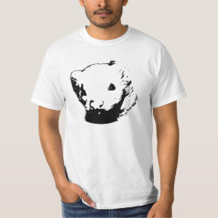 Ferret in Black and White T-Shirt