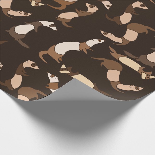 Ferret in dark brown wrapping paper (Corner)