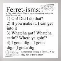 Ferret-isms & Sayings Print for Ferret Lovers