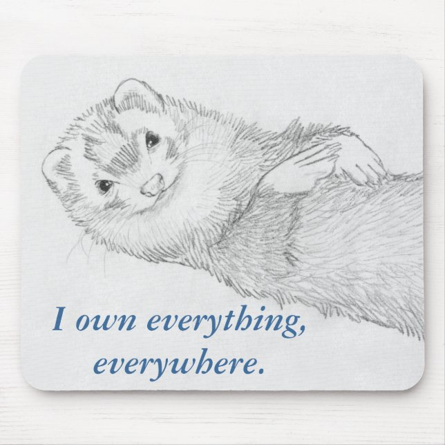Ferret Mousepad - Pandora Owns (Front)