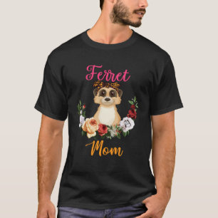 Ferret Mum Floral Ferret Bow Tie Mother s Day T-Shirt