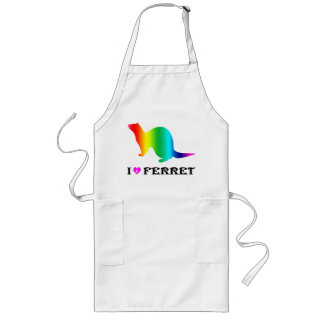 Ferret of the rainbow colour long apron
