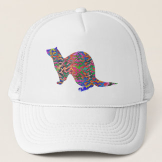 Ferret of the rainbow colour trucker hat