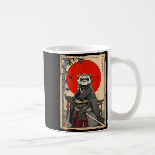 Ferret Samurai Japanese Vintage Warrior Art Anime  Coffee Mug