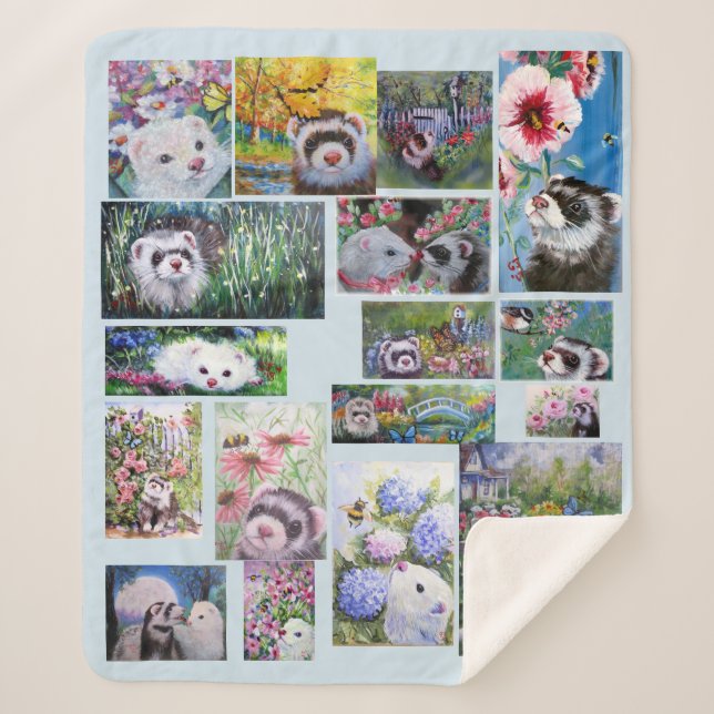 Ferret Sherpa Blanket (Front)